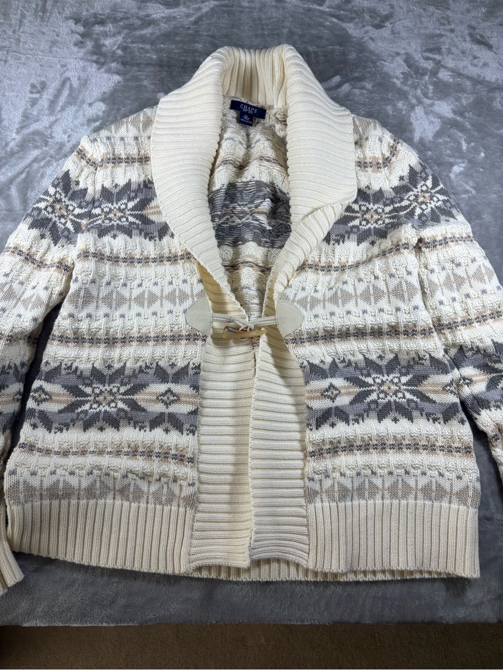 Chaps Ralph Lauren Southwestern Knit Cardigan 100% Cotton NWOT Size XL